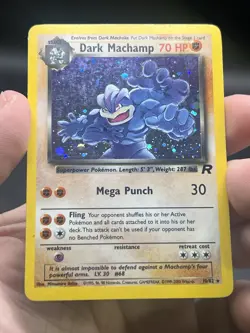 Dark Machamp Holo Rare Team Rocket 10/82 1999 Pokemon English WOTC MP - Image 3
