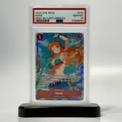 2022 One Piece Nami OP01-016 Alt Art ERRATA PSA 10 | ナミ エラッタ - Image 1