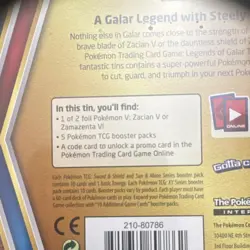 Pokemon TCG Legends of Galar Tin Zacian V Box 5 Booster Packs Promo Card - Image 3
