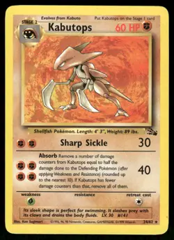 Pokemon Cards Kabutops 24/62 UNLIMITED Fossil WOTC Rare NM *1 - Image 1