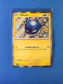 Pokemon S&V Paldean Fates Voltorb Shiny Rare Holo Card 133/091 Baby Shiny NM/M - Image 1