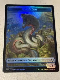 mtg foil token Koma's Coil // Dwarf Berserker, 007/012, Kaldheim, unplayed - Image 1