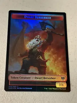mtg foil token Koma's Coil // Dwarf Berserker, 007/012, Kaldheim, unplayed - Image 2