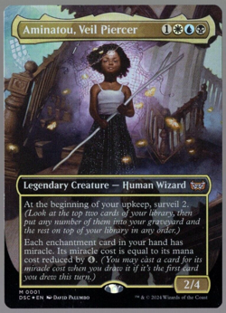 Aminatou, Veil Piercer 0001 Foil Borderless Mythic Duskmourn MTG Near Mint - Image 1