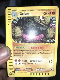 Pokemon GOLEM 14/165 Holo Rare LP Expedition TCG e-Reader - Image 2