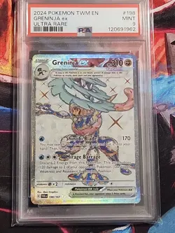 Pokemon TCG Greninja EX Twilight Masquerade Ultra Rare Full Art #198/167 PSA 9 - Image 1