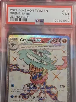 Pokemon TCG Greninja EX Twilight Masquerade Ultra Rare Full Art #198/167 PSA 9 - Image 3