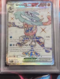 Pokemon TCG Greninja EX Twilight Masquerade Ultra Rare Full Art #198/167 PSA 9 - Image 4