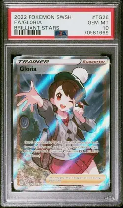 2022 Pokemon SWSH Brilliant Stars #TG26 Full Art Gloria Trainer PSA 10 Gem Mint - Image 1