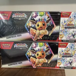 LOT OF 2 Sam’s Club Pokemon Prismatic Evolutions Surprise Box & Booster Bundle - Image 1