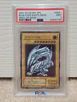 2001 YU-GI-OH! JAPANESE SPELL OF MASK SM51 BLUE-EYES WHITE DRAGON PSA 9 YuGiOh - Image 1