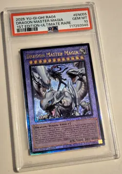 2025 YU-GI-OH! QUARTER CENTURY STAMPEDE Dragon Master Magia RA04-EN055 PSA 10 - Image 2