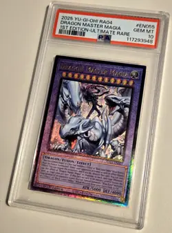 2025 YU-GI-OH! QUARTER CENTURY STAMPEDE Dragon Master Magia RA04-EN055 PSA 10 - Image 3