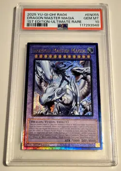 2025 YU-GI-OH! QUARTER CENTURY STAMPEDE Dragon Master Magia RA04-EN055 PSA 10 - Image 4