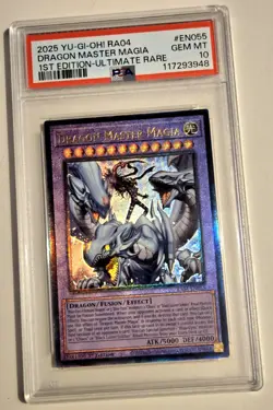 2025 YU-GI-OH! QUARTER CENTURY STAMPEDE Dragon Master Magia RA04-EN055 PSA 10 - Image 5