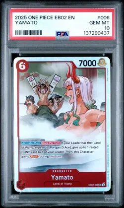 Yamato PSA10 2025 One Piece Eb02-Extra Booster -Anime 25th Collection- #006 - Image 1