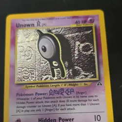 Pokemon Unown [A] 14/75 Neo Discovery Holo Rare Basic Card 40 HP Hidden Power - Image 1