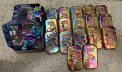 Lot Of 19 Empty Pokemon TCG Scarlet & Violet 151 Empty Mini Tins Card Storage - Image 1