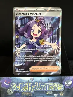 Pokemon Card Acerola's Mischief 165/132 Ultra Rare Mega Evolution Base Set NM - Image 1