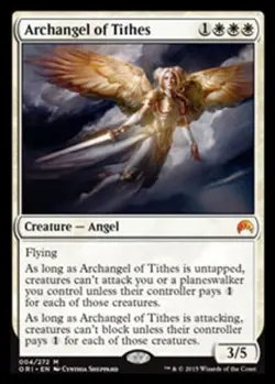 1 x Archangel of Tithes - Magic Origins - Heavy Play - MTG - Image 1