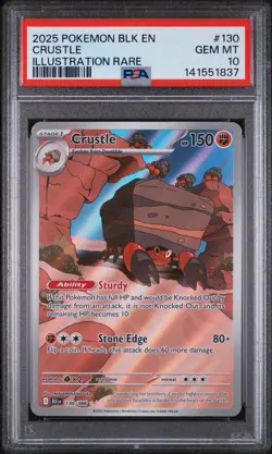 2025 Pokemon Black Bolt Crustle 130/086 Illustration Rare PSA 10 GEM MINT IR - Image 1
