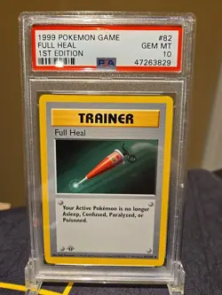 1999 POKEMON BASE SET 1ST EDITION #82 FULL HEAL PSA 10 - Image 1