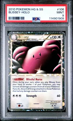 2010 POKEMON HEARTGOLD BLISSEY PRIME #106 ULTRA RARE PSA 9 MINT #114901909 - Image 1