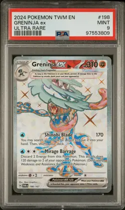 2024 POKEMON TWM EN-TWILIGHT MASQUERADE ULTRA RARE #198 GRENINJA EX PSA 9 - Image 1