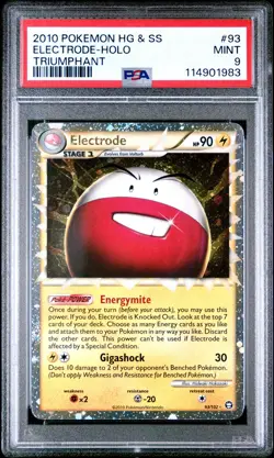 2010 POKEMON TRIUMPHANT ELECTRODE PRIME #93 ULTRA RARE PSA 9 MINT #114901983 - Image 1