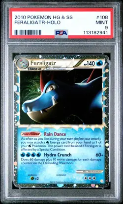 2010 POKEMON HEARTGOLD FERALIGATR PRIME #108 ULTRA RARE PSA 9 MINT #113182941 - Image 1