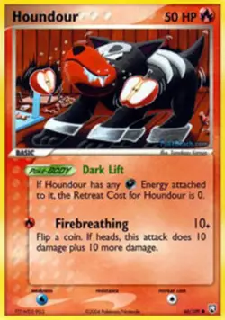 1x Houndour - 60/109 - Common Lightly Played Pokemon EX - Team Rocket Returns - Image 1