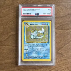 Pokemon Vaporeon Holo Jungle 12/64 PSA 5 EX Unlimited Rare English TCG Card 1999 - Image 1