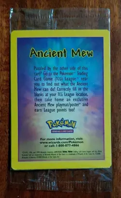 Ancient Mew SEALED Pokemon Unopened 2000 Movie Promo Holo Card - RARE Near Mint - Image 1