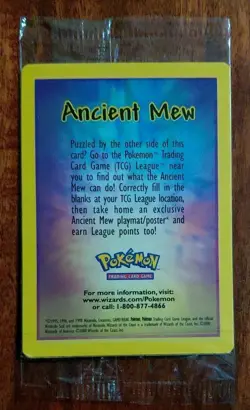 Ancient Mew SEALED Pokemon Unopened 2000 Movie Promo Holo Card - RARE Near Mint - Image 4