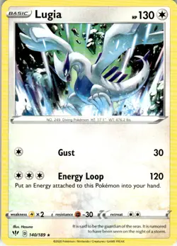 2020 Pokemon Sword & Shield - Darkness Ablaze Rare Lugia NM-MT #140 - Image 1