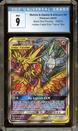 2019 POKEMON CGC MOLTRES ZAPDOS ARTICUNO GX SM210 CGC MINT 9 - Image 1