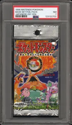 1996 Nintendo Pokemon | 291 Yen Japanese Base Set Foil Pack | PSA 7 NM | Rare! - Image 1