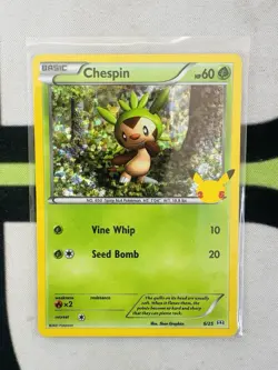 Chespin 6/25 HOLO Pokemon TCG McDonalds 25th Anniversary Promo NM / Mint - Image 1