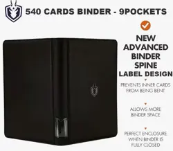 NAVY- 9 Pocket Card Binder, Premium Zip Trading 540 Double 540 - Image 3