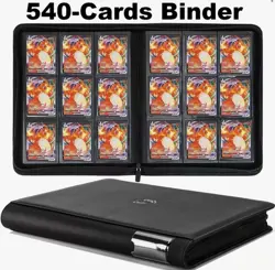 NAVY- 9 Pocket Card Binder, Premium Zip Trading 540 Double 540 - Image 4