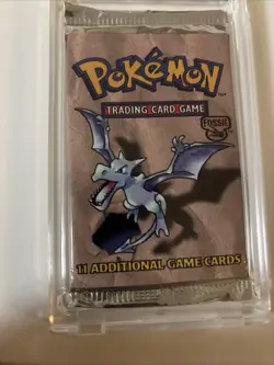 1999 Fossil Pokemon Booster Pack Aerodactyl Art WOTC Sealed - Image 4