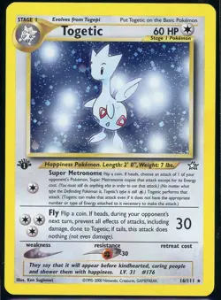 Togetic 2000 Pokemon Neo Genesis 1st Edition 16/111 Rare Holo - Image 1