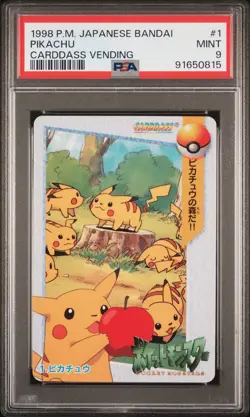 Pikachu 1 Bandai Carddass Vending Pokemon Japanese PSA 9 - Image 1