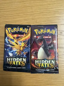 Pokemon TCG Sealed Hidden Fates Booster Pack X2 - Image 1