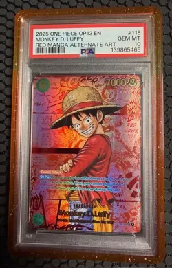 2025 ONE PIECE OP13-CARRYING ON HIS WILL #118 MONKEY D. LUFFY PSA 10 - Image 1