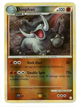Donphan Reverse Holo 40/123 HeartGold & SoulSilver Base Set Pokemon Card - Image 1