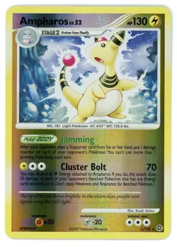 Ampharos Reverse Holo 1/132 Secret Wonders Pokemon Card - Image 1