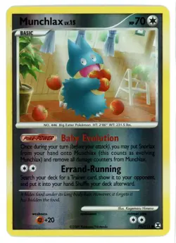 Munchlax Reverse Holo 70/111 Rising Rivals Pokemon Card - Image 1