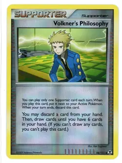Volkner's Philosophy Reverse Holo 98/111 Rising Rivals Pokemon Card - Image 1