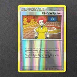 Flint's Willpower Reverse Holo 91/111 Rising Rivals Pokemon Card - Image 2